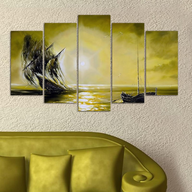 Dekorativ MDF-maling 5-Deler 20x60 cm - Flerfarget - Innredning - Bilder & kunst - Lerretsbilder