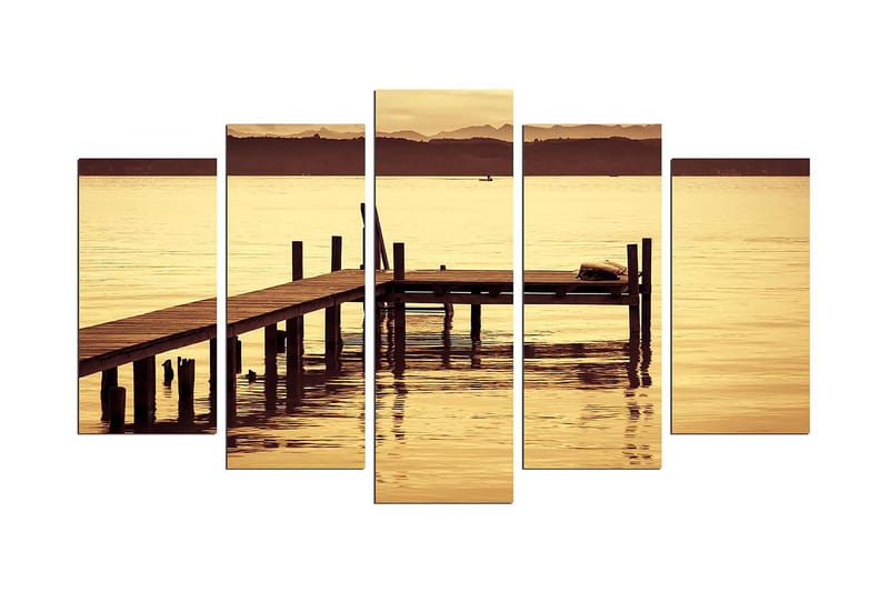 Dekorativ MDF-maling 5-Deler 20x60 cm - Flerfarget - Innredning - Bilder & kunst - Lerretsbilder