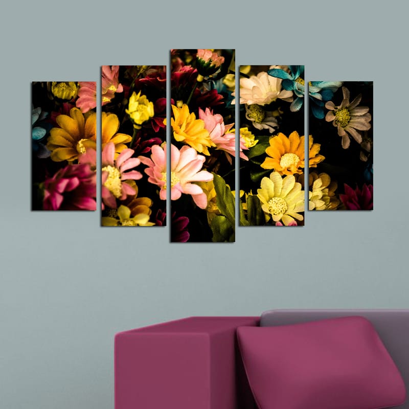 Dekorativ MDF-maling 5-Deler 20x60 cm - Flerfarget - Innredning - Bilder & kunst - Lerretsbilder