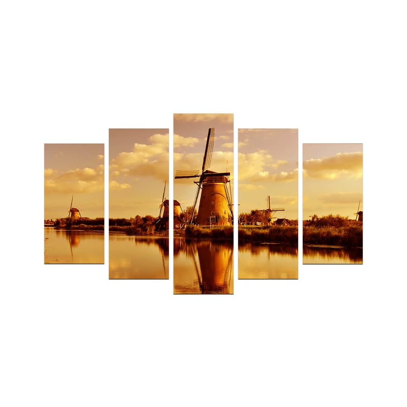 Dekorativ MDF-maling 5-Deler 20x60 cm - Flerfarget - Innredning - Bilder & kunst - Lerretsbilder