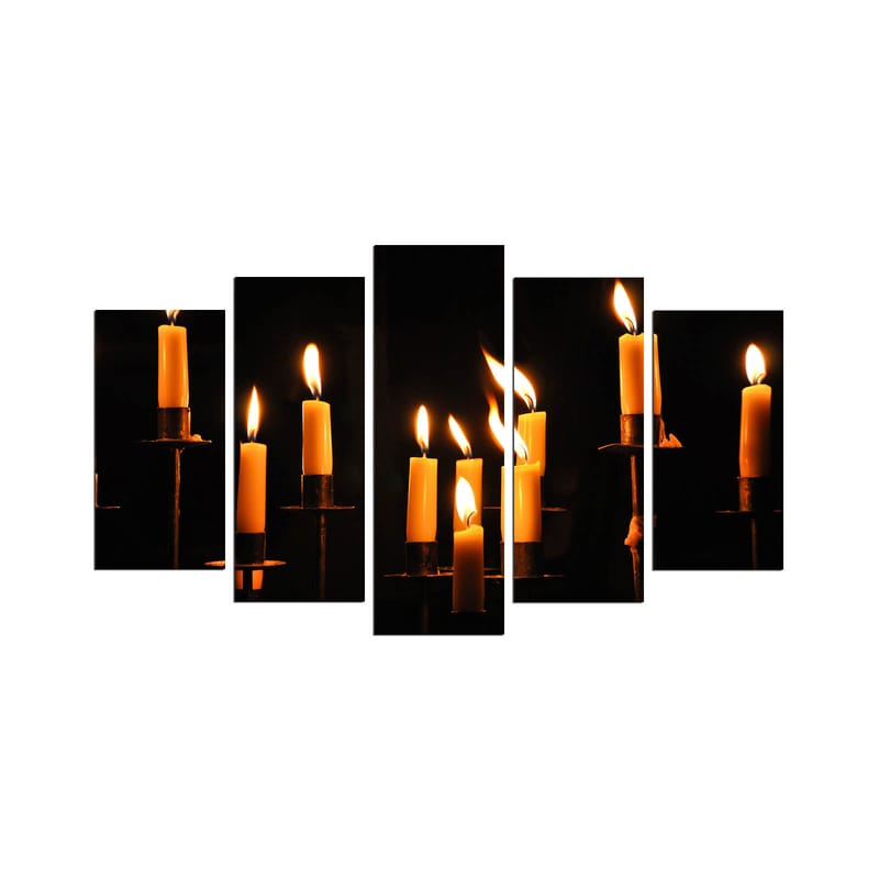 Dekorativ MDF-maling 5-Deler 20x60 cm - Flerfarget - Innredning - Bilder & kunst - Lerretsbilder