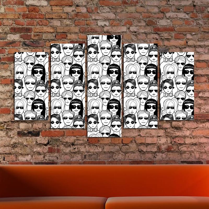 Dekorativ MDF-maling 5-Deler 20x60 cm - Flerfarget - Innredning - Bilder & kunst - Lerretsbilder