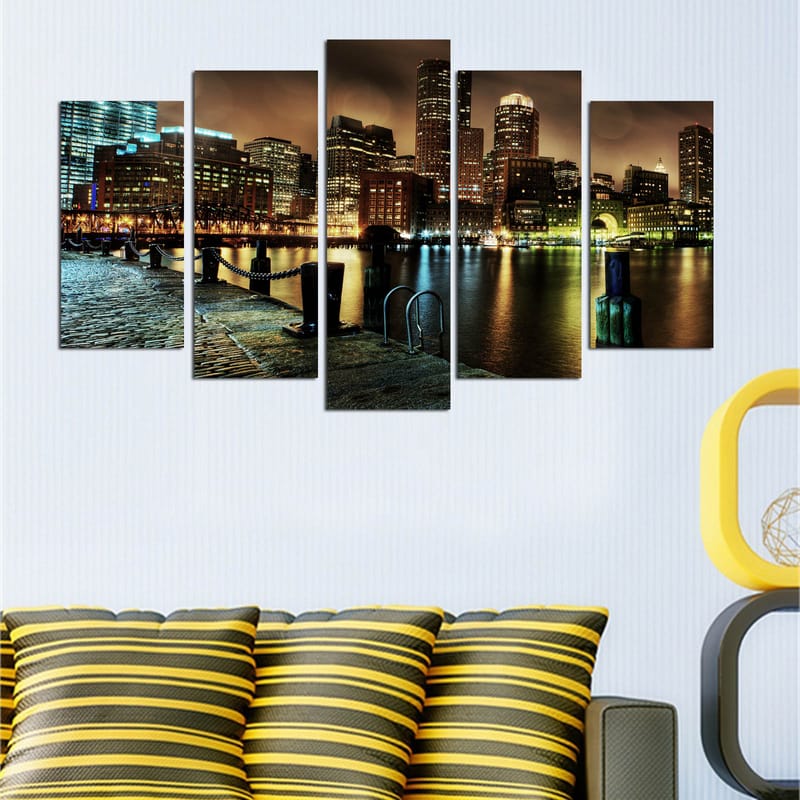 Dekorativ MDF-maling 5-Deler 20x60 cm - Flerfarget - Innredning - Bilder & kunst - Lerretsbilder