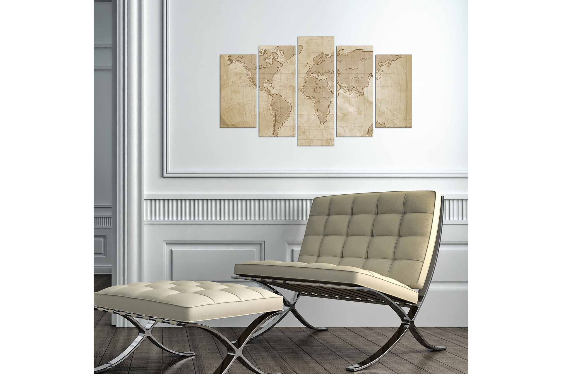Dekorativ MDF-maling 5-Deler 20x60 cm - Flerfarget - Innredning - Bilder & kunst - Lerretsbilder