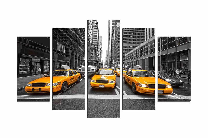 Dekorativ MDF-maling 5-Deler 20x60 cm - Flerfarget - Innredning - Bilder & kunst - Lerretsbilder