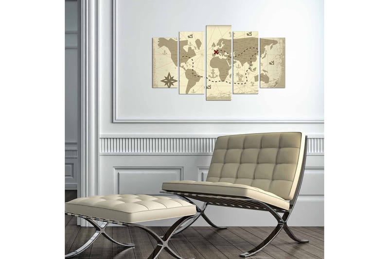 Dekorativ MDF-maling 5-Deler 20x60 cm - Flerfarget - Innredning - Bilder & kunst - Lerretsbilder