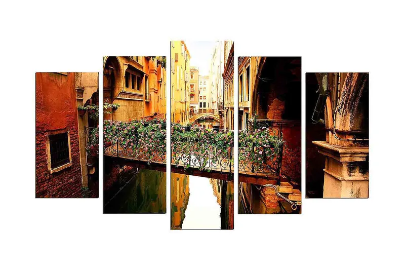 Dekorativ MDF-maling 5-Deler 20x60 cm, Flerfarget