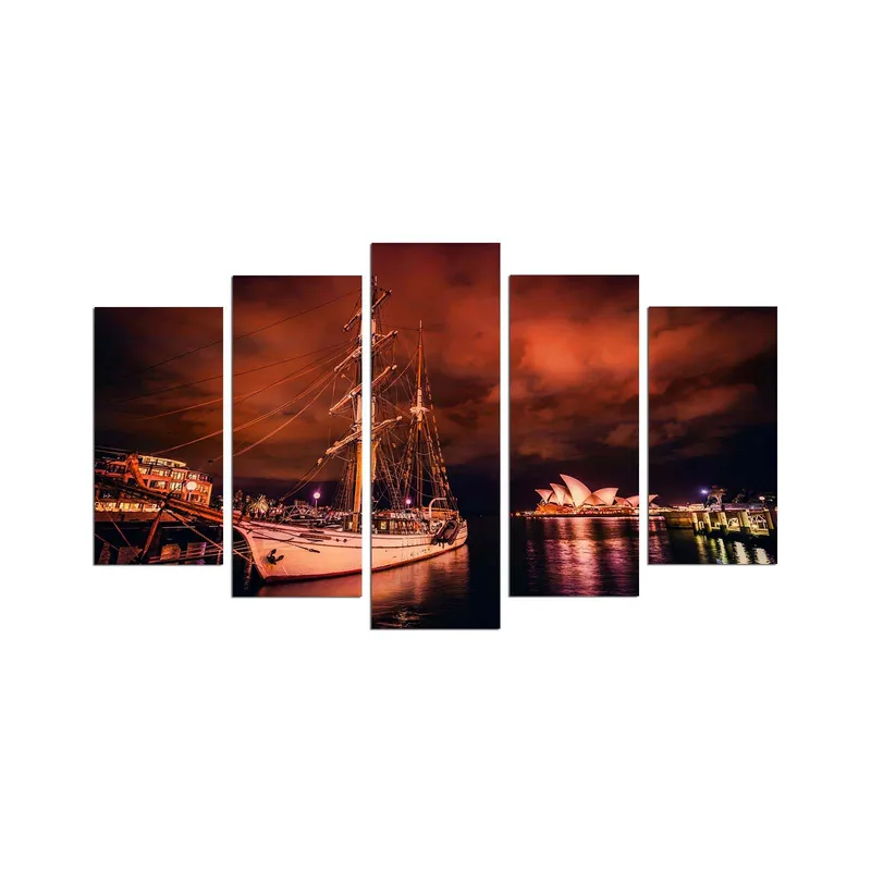 Dekorativ MDF-maling 5-Deler 20x60 cm, Flerfarget