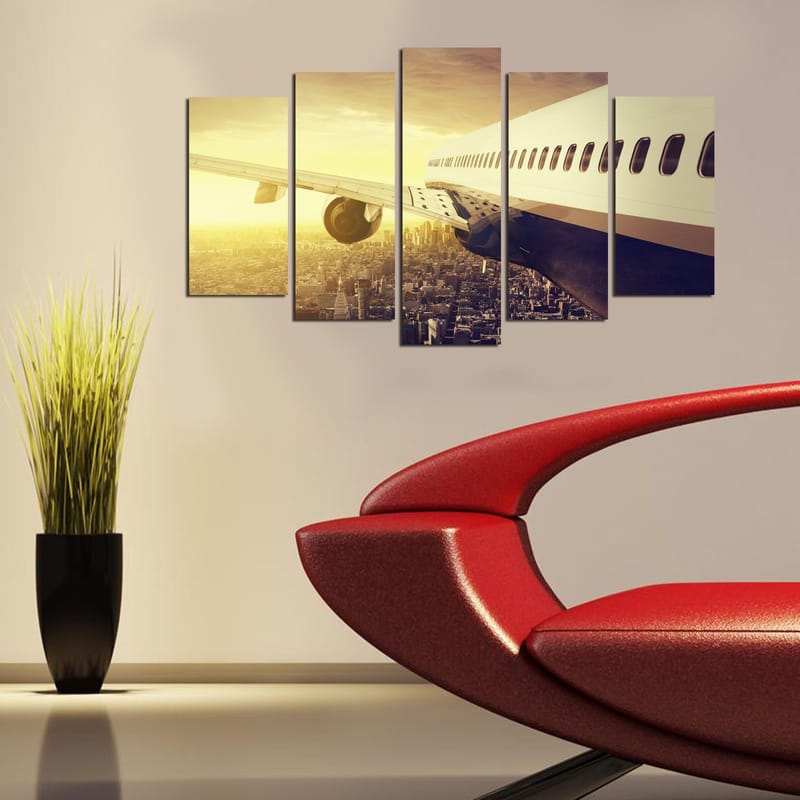 Dekorativ MDF-maling 5-Deler 20x60 cm - Flerfarget - Innredning - Bilder & kunst - Lerretsbilder