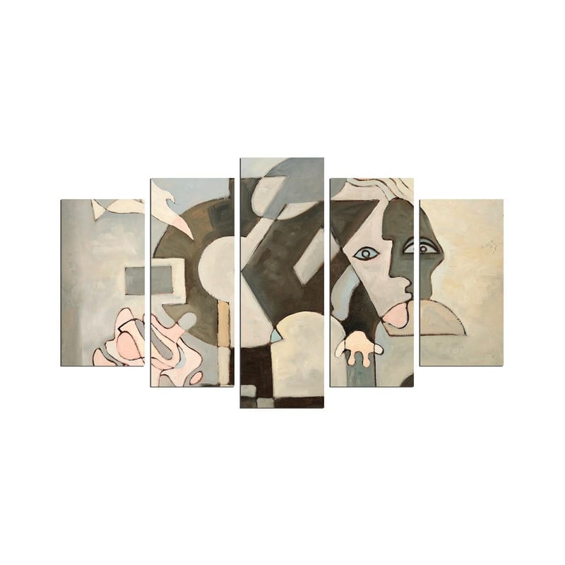 Dekorativ MDF-maling 5-Deler 20x60 cm, Flerfarget