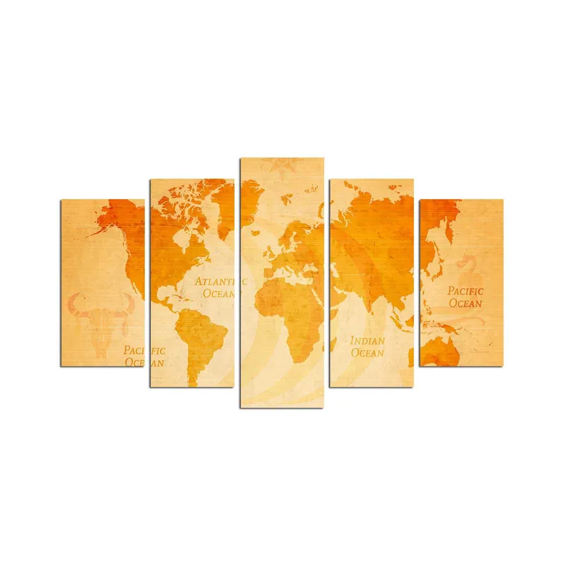 Dekorativ MDF-maling 5-Deler 20x60 cm, Flerfarget