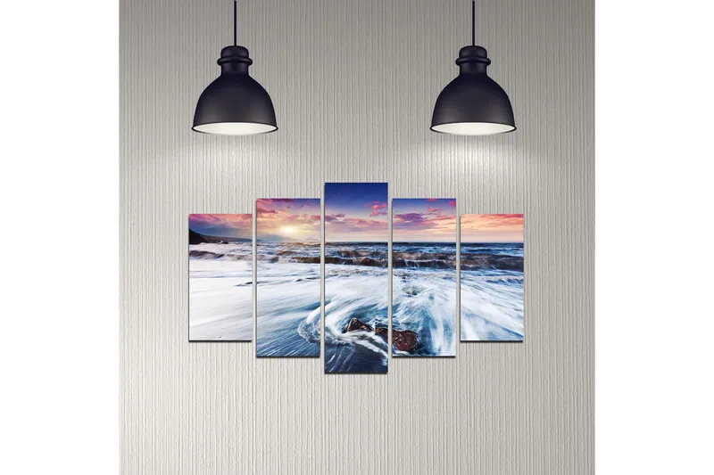 Dekorativ MDF-maling 5-Deler 20x60 cm - Flerfarget - Innredning - Bilder & kunst - Lerretsbilder