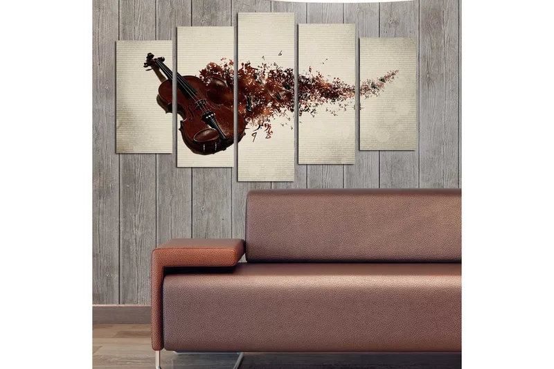 Dekorativ MDF-maling 5-Deler 20x60 cm - Flerfarget - Innredning - Bilder & kunst - Lerretsbilder