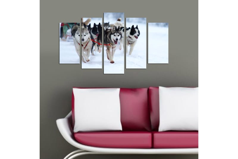 Dekorativ MDF-maling 5-Deler 20x60 cm - Flerfarget - Innredning - Bilder & kunst - Lerretsbilder