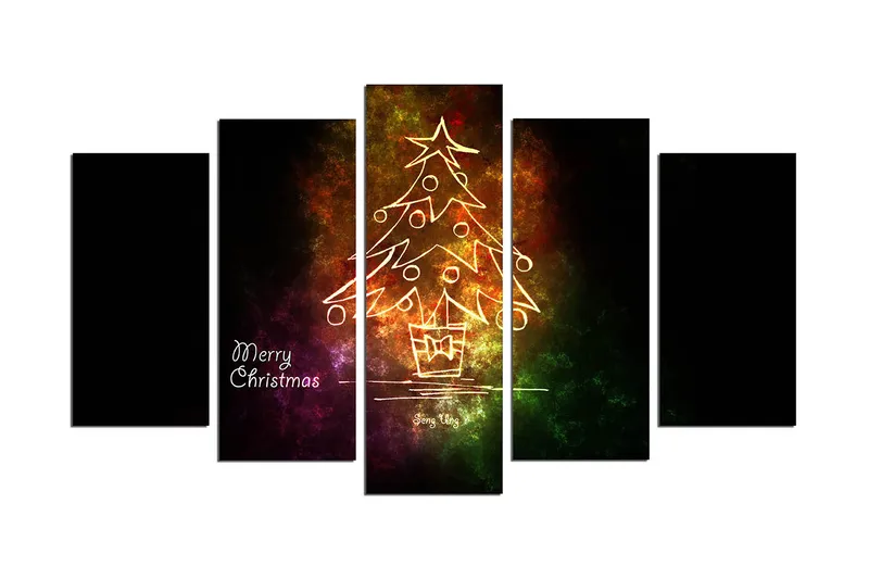 Dekorativ MDF-maling 5-Deler 20x60 cm, Flerfarget