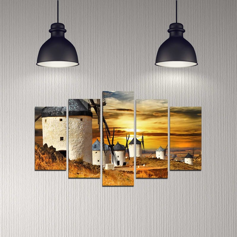 Dekorativ MDF-maling 5-Deler 20x60 cm - Flerfarget - Innredning - Bilder & kunst - Lerretsbilder