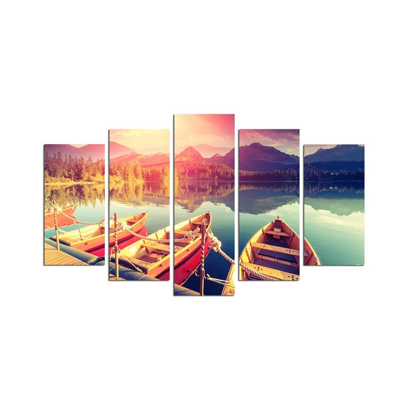 Dekorativ MDF-maling 5-Deler 20x60 cm, Flerfarget