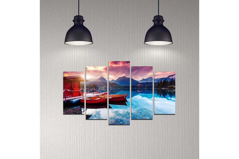 Dekorativ MDF-maling 5-Deler 20x60 cm - Flerfarget - Innredning - Bilder & kunst - Lerretsbilder