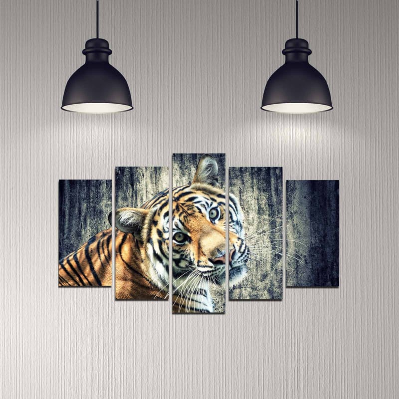 Dekorativ MDF-maling 5-Deler 20x60 cm - Flerfarget - Innredning - Bilder & kunst - Lerretsbilder