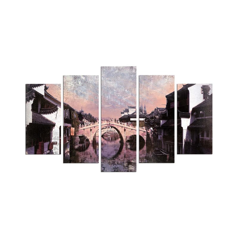 Dekorativ MDF-maling 5-Deler 20x60 cm, Flerfarget