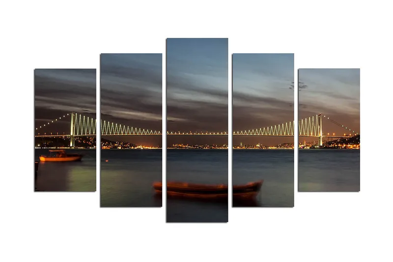 Dekorativ MDF-maling 5-Deler 20x60 cm, Flerfarget