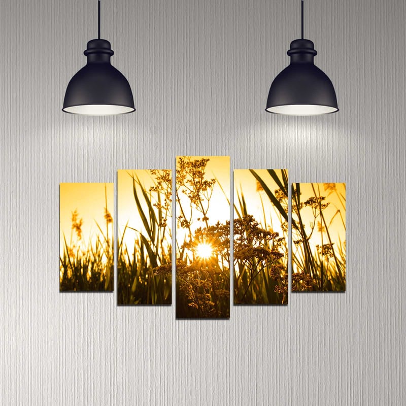 Dekorativ MDF-maling 5-Deler 20x60 cm - Flerfarget - Innredning - Bilder & kunst - Lerretsbilder