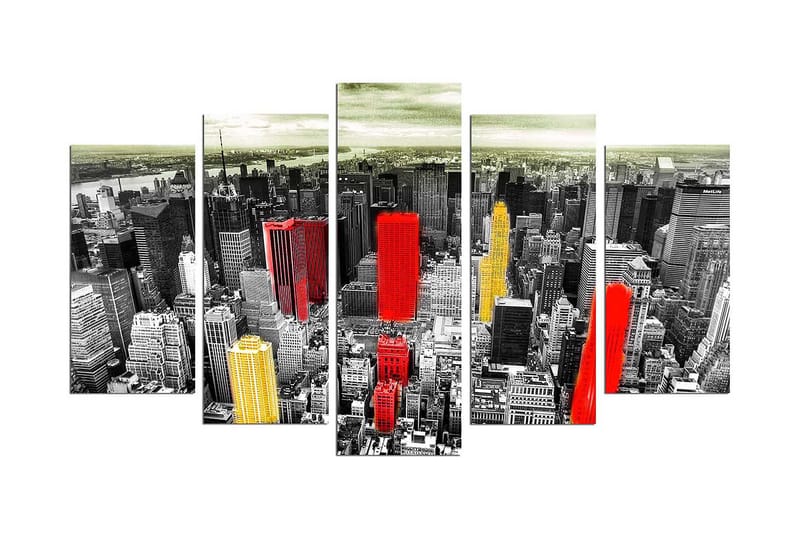 Dekorativ MDF-maling 5-Deler 20x60 cm, Flerfarget