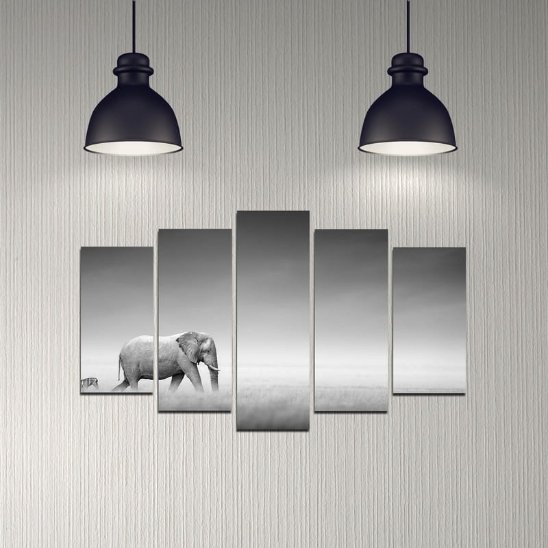 Dekorativ MDF-maling 5-Deler 20x60 cm - Flerfarget - Innredning - Bilder & kunst - Lerretsbilder