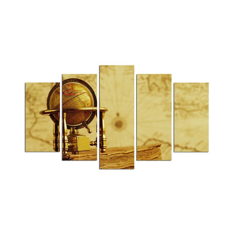 Dekorativ MDF-maling 5-Deler 20x60 cm, Flerfarget