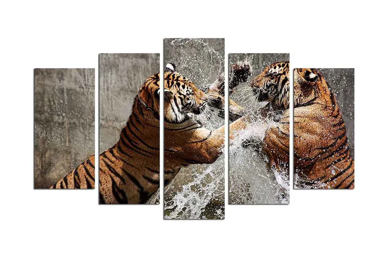 Dekorativ MDF-maling 5-Deler 20x60 cm, Flerfarget