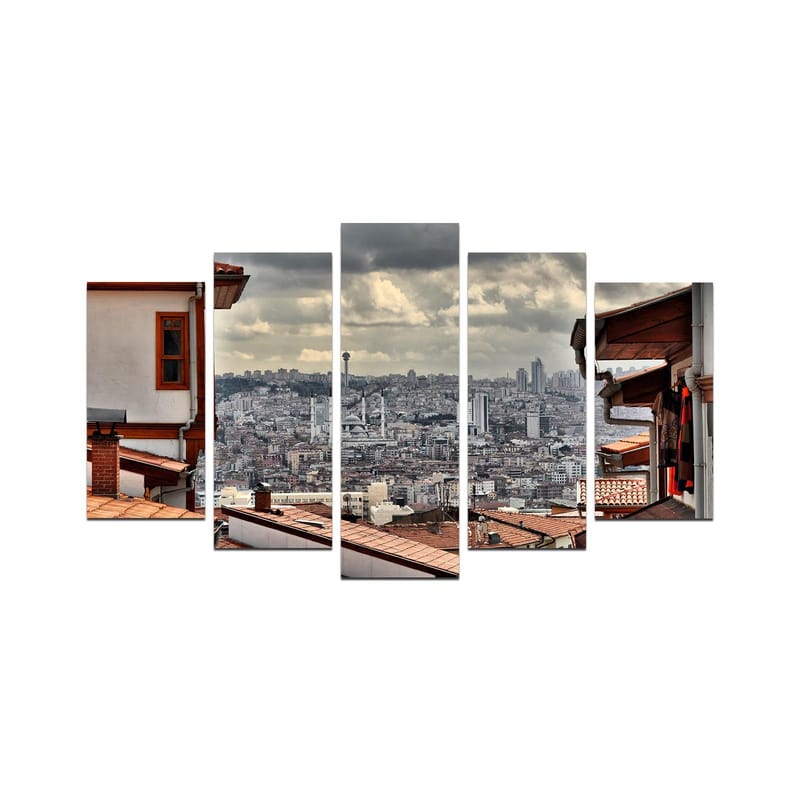 Dekorativ MDF-maling 5-Deler 20x60 cm, Flerfarget