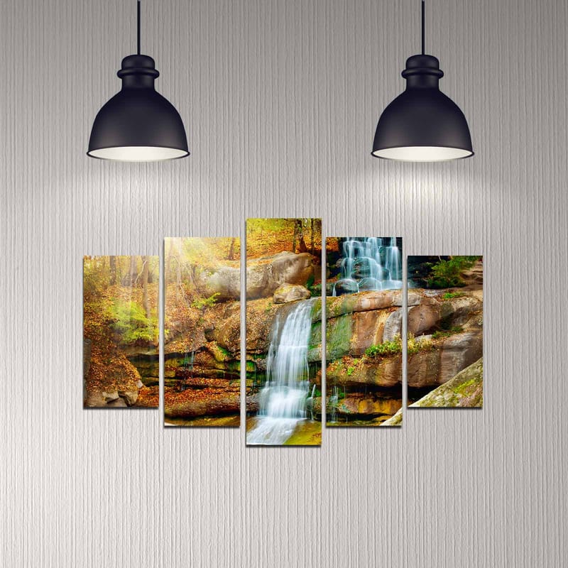 Dekorativ MDF-maling 5-Deler 20x60 cm - Flerfarget - Innredning - Bilder & kunst - Lerretsbilder