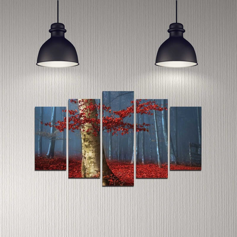 Dekorativ MDF-maling 5-Deler 20x60 cm - Flerfarget - Innredning - Bilder & kunst - Lerretsbilder