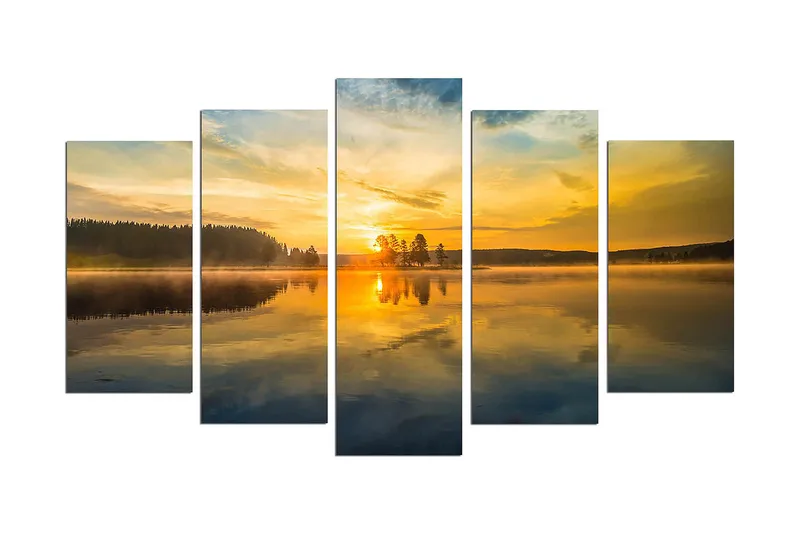 Dekorativ MDF-maling 5-Deler 20x60 cm, Flerfarget