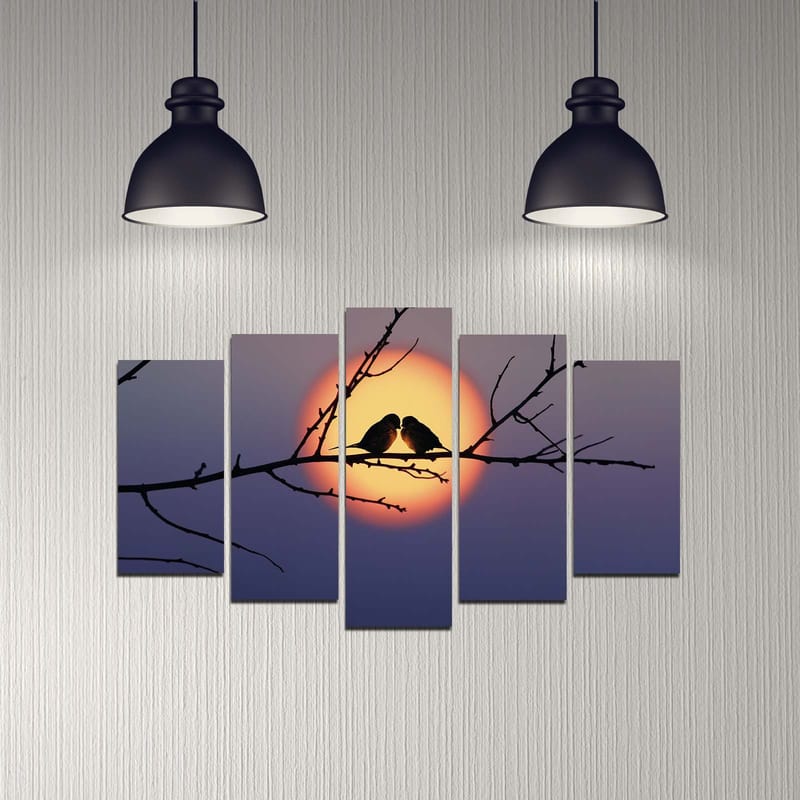 Dekorativ MDF-maling 5-Deler 20x60 cm - Flerfarget - Innredning - Bilder & kunst - Lerretsbilder