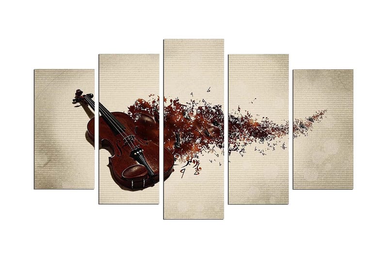 Dekorativ MDF-maling 5-Deler 20x60 cm, Flerfarget