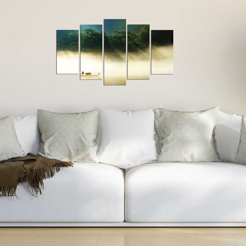 Dekorativ MDF-maling 5-Deler 20x60 cm - Flerfarget - Innredning - Bilder & kunst - Lerretsbilder