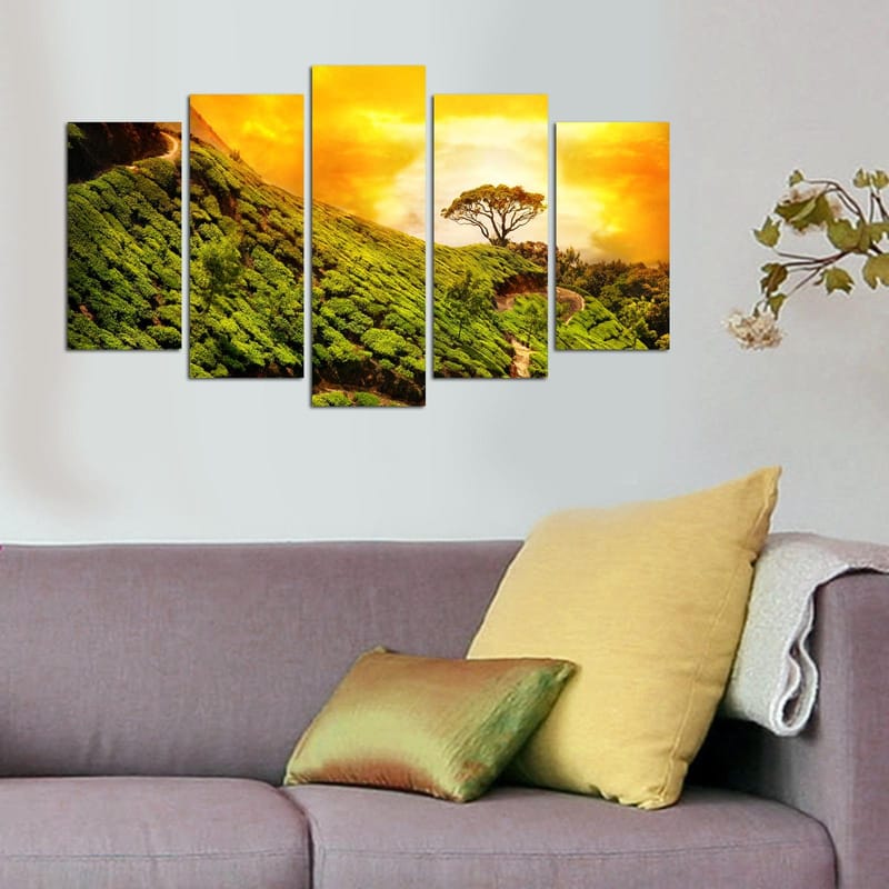 Dekorativ MDF-maling 5-Deler 20x60 cm - Flerfarget - Innredning - Bilder & kunst - Lerretsbilder