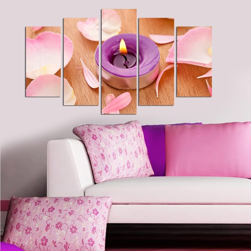 Dekorativ MDF-maling 5-Deler 20x60 cm - Flerfarget - Innredning - Bilder & kunst - Lerretsbilder