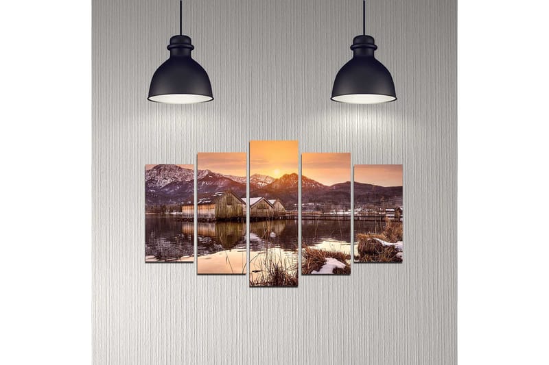 Dekorativ MDF-maling 5-Deler 20x60 cm - Flerfarget - Innredning - Bilder & kunst - Lerretsbilder