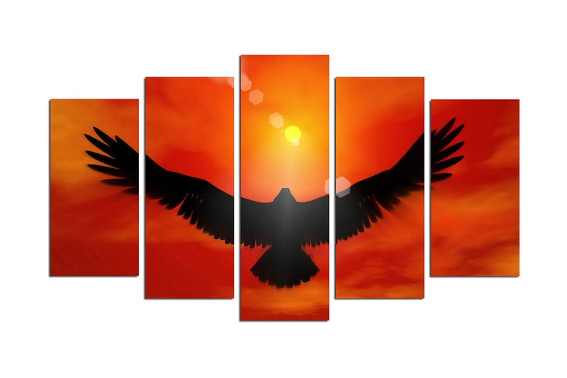 Dekorativ MDF-maling 5-Deler 20x60 cm, Flerfarget