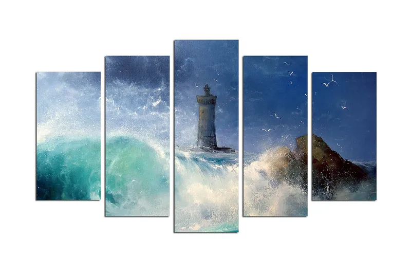 Dekorativ MDF-maling 5-Deler 20x60 cm, Flerfarget