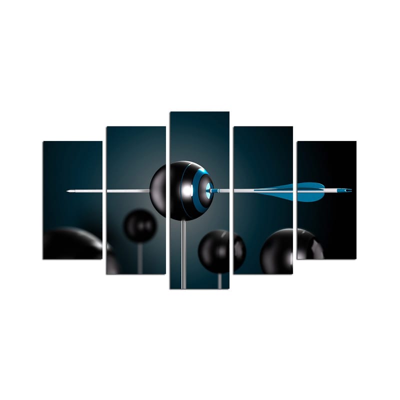 Dekorativ MDF-maling 5-Deler 20x60 cm, Flerfarget