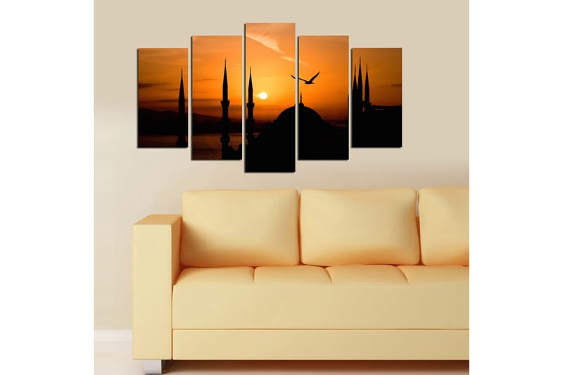 Dekorativ MDF-maling 5-Deler 20x60 cm - Flerfarget - Innredning - Bilder & kunst - Lerretsbilder