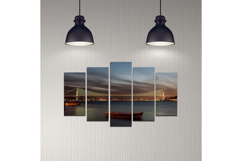 Dekorativ MDF-maling 5-Deler 20x60 cm - Flerfarget - Innredning - Bilder & kunst - Lerretsbilder