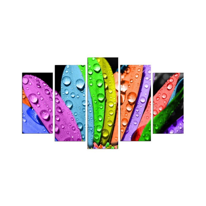 Dekorativ MDF-maling 5-Deler 20x60 cm, Flerfarget