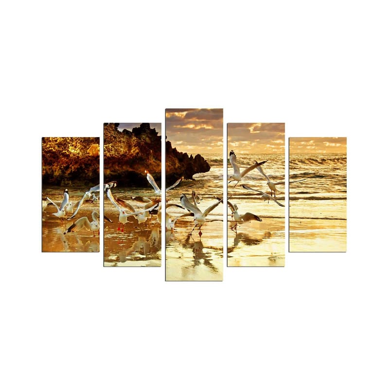 Dekorativ MDF-maling 5-Deler 20x60 cm, Flerfarget