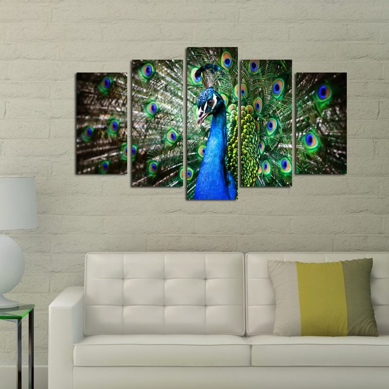 Dekorativ MDF-maling 5-Deler 20x60 cm - Flerfarget - Innredning - Bilder & kunst - Lerretsbilder