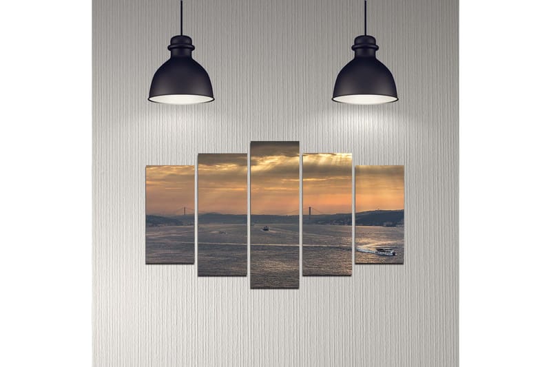 Dekorativ MDF-maling 5-Deler 20x60 cm - Flerfarget - Innredning - Bilder & kunst - Lerretsbilder