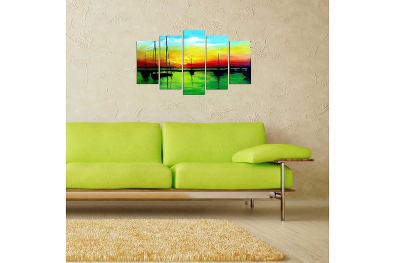 Dekorativ MDF-maling 5-Deler 20x60 cm - Flerfarget - Innredning - Bilder & kunst - Lerretsbilder